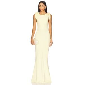 OW Collection x REVOLVE Cornelia Bodycon Romantic Butter Yellow Girly Gown NWT S
